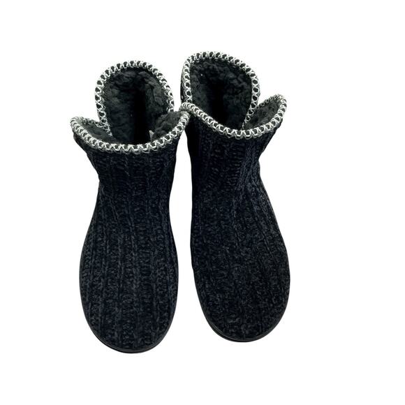 Muk Luks Women's Cozy Knit booties, Size Large (L 9-10), Black and White - Picture 6 of 10